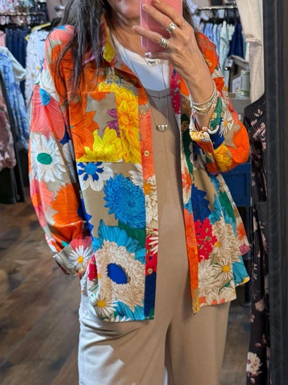 Making A Statement Vibrant Floral Print Blouse